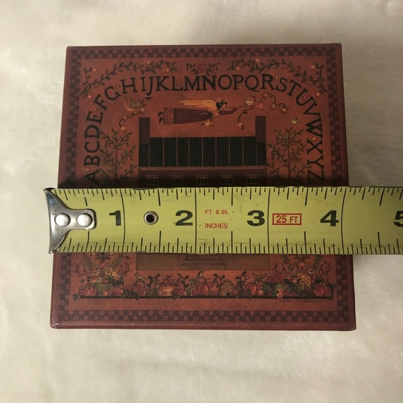 Bob’s Boxes Home Sweet Home Brown/Red Burgundy with Primitive House Angel Trees - Picture 4 of 7